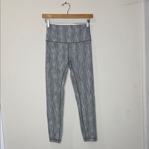 Lululemon Wunder Under Leggings Jacquard Battleship Silverspoon Hi Rise